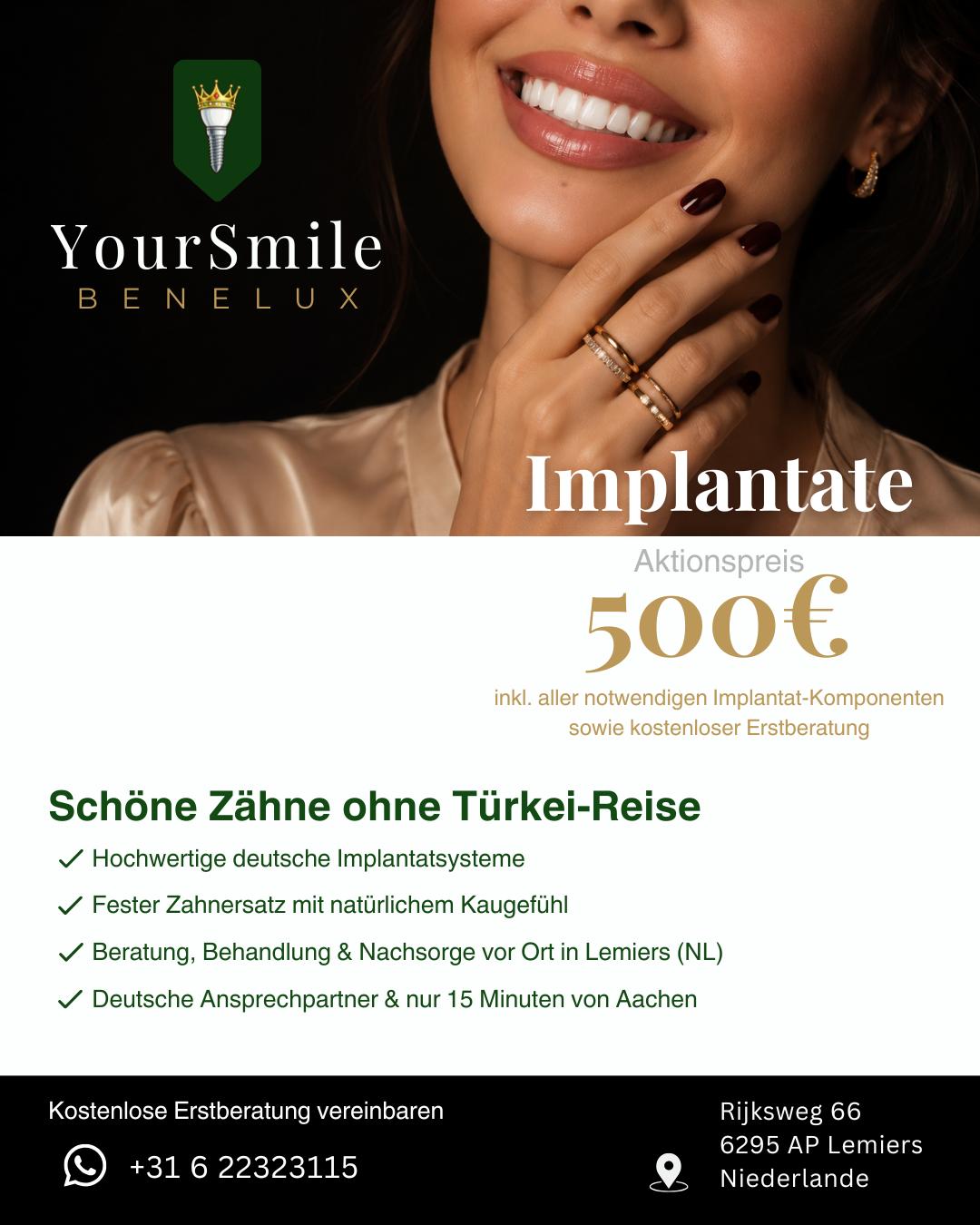 Instagram Post Deutsch: Implantate Aktionspreis 500 Euro